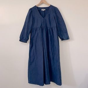 Madewell Denim Babydoll maxi balloon sleeve dress
